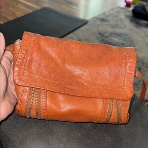 Anthropologie Day & Mood Brown Pine Crossbody Small Bag w/ Zipper Details Casual